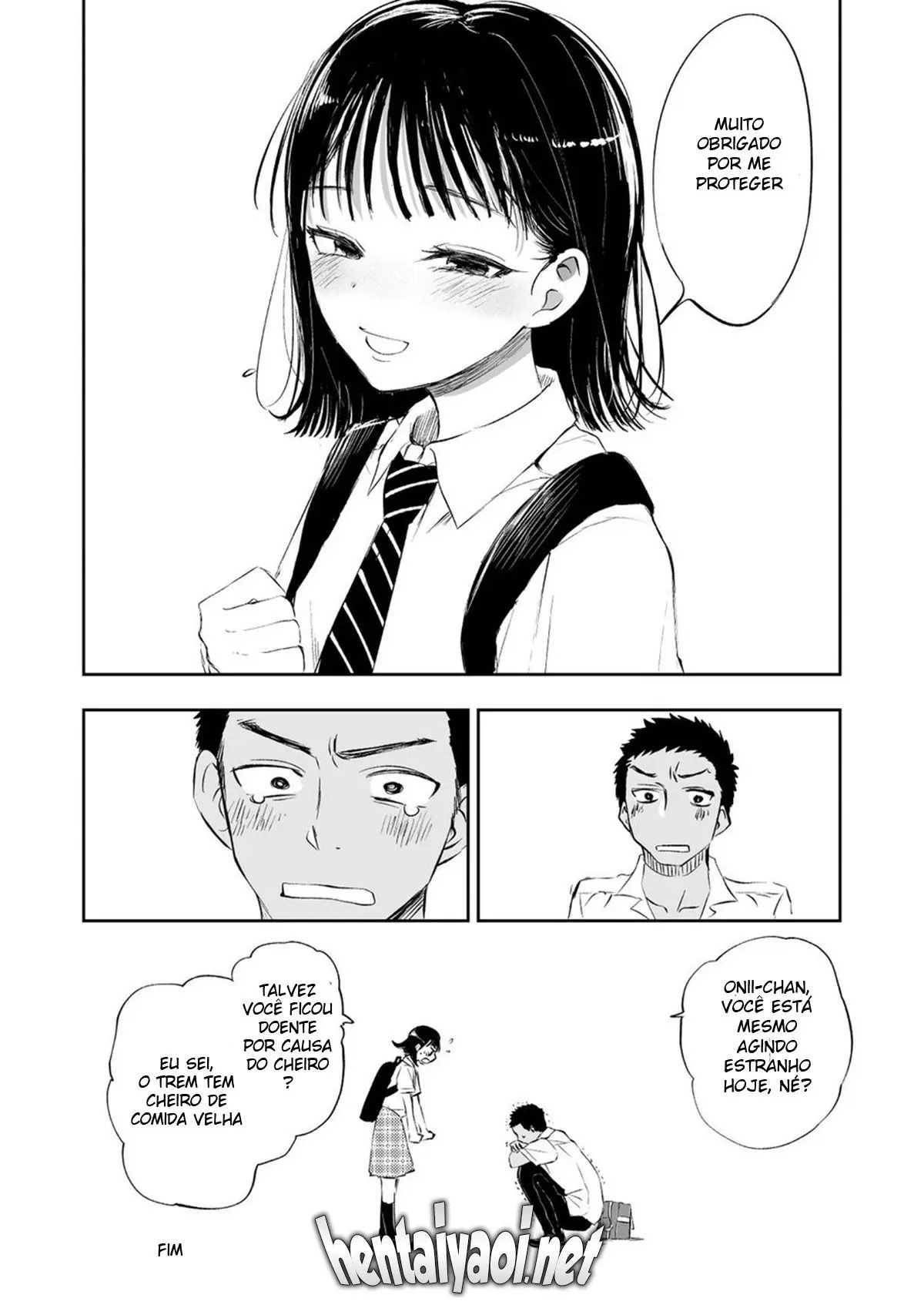 A História de um irmão mais velho que queria proteger a sua irmãzinha de um molestador no trem, mas ele quem foi molestado. Hentai – Página 15