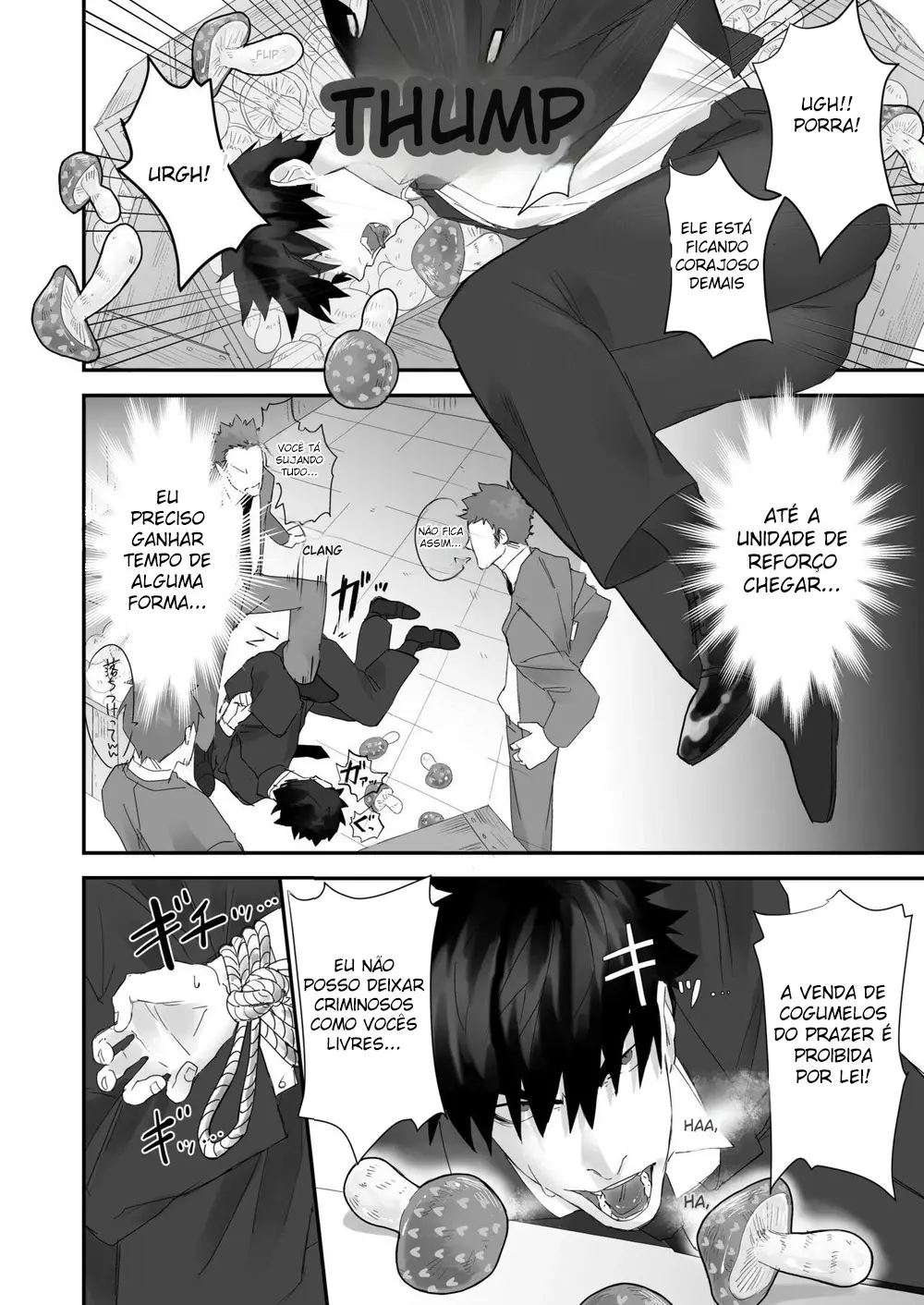 A História de um Policial Que é Forçado a Gozar Vários Vezes por Causa de Cogumelos Ilegais Hentai – Página 4