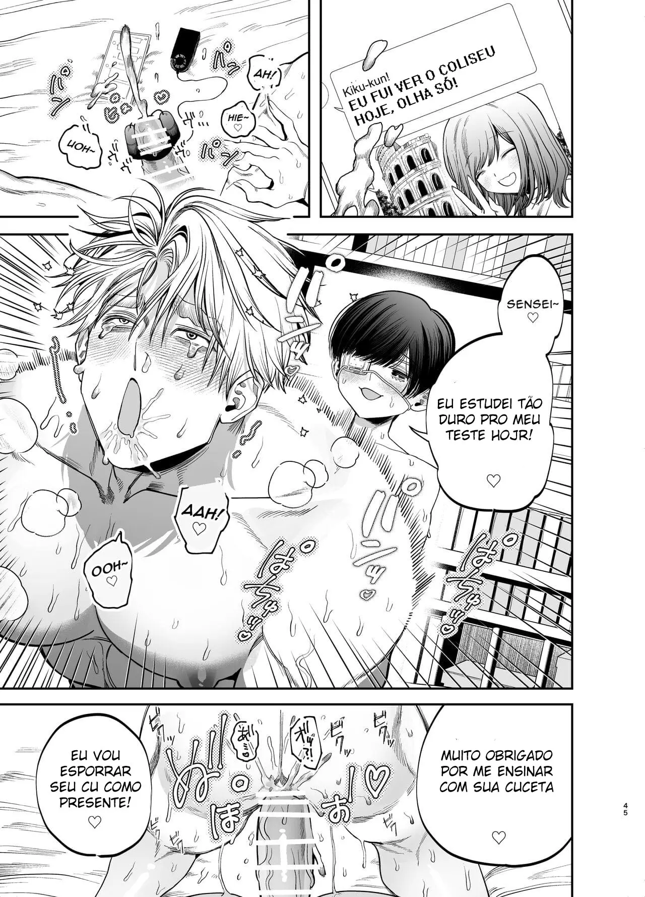 Treinado Sexualmente por Meu Aluno Com Pau Excessivamente Grande, Me Tornei um Escravo Anal Hentai – Página 45