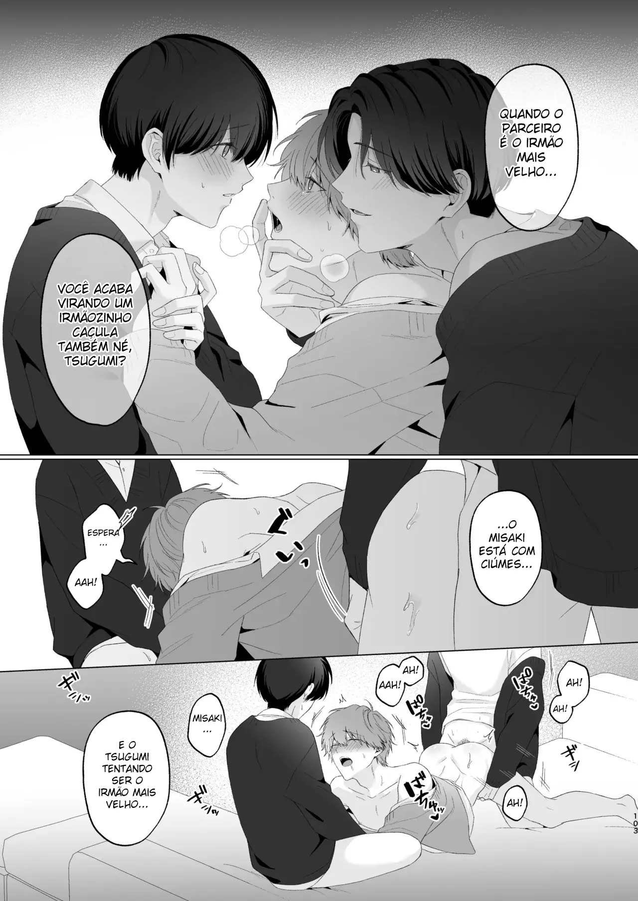 Três Irmãos, Muito Próximos, Fazendo Coisas Safadezas e Recebendo Sexo Oral Hentai – Página 102