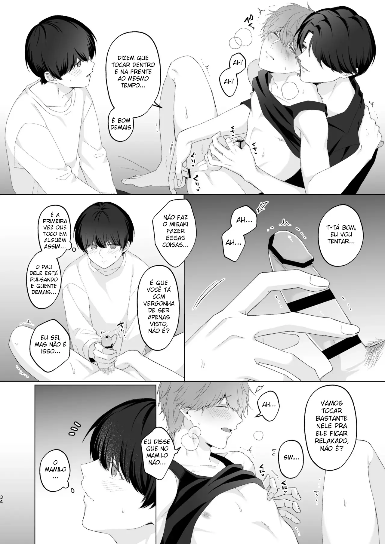 Três Irmãos, Muito Próximos, Fazendo Coisas Safadezas e Recebendo Sexo Oral Hentai – Página 33