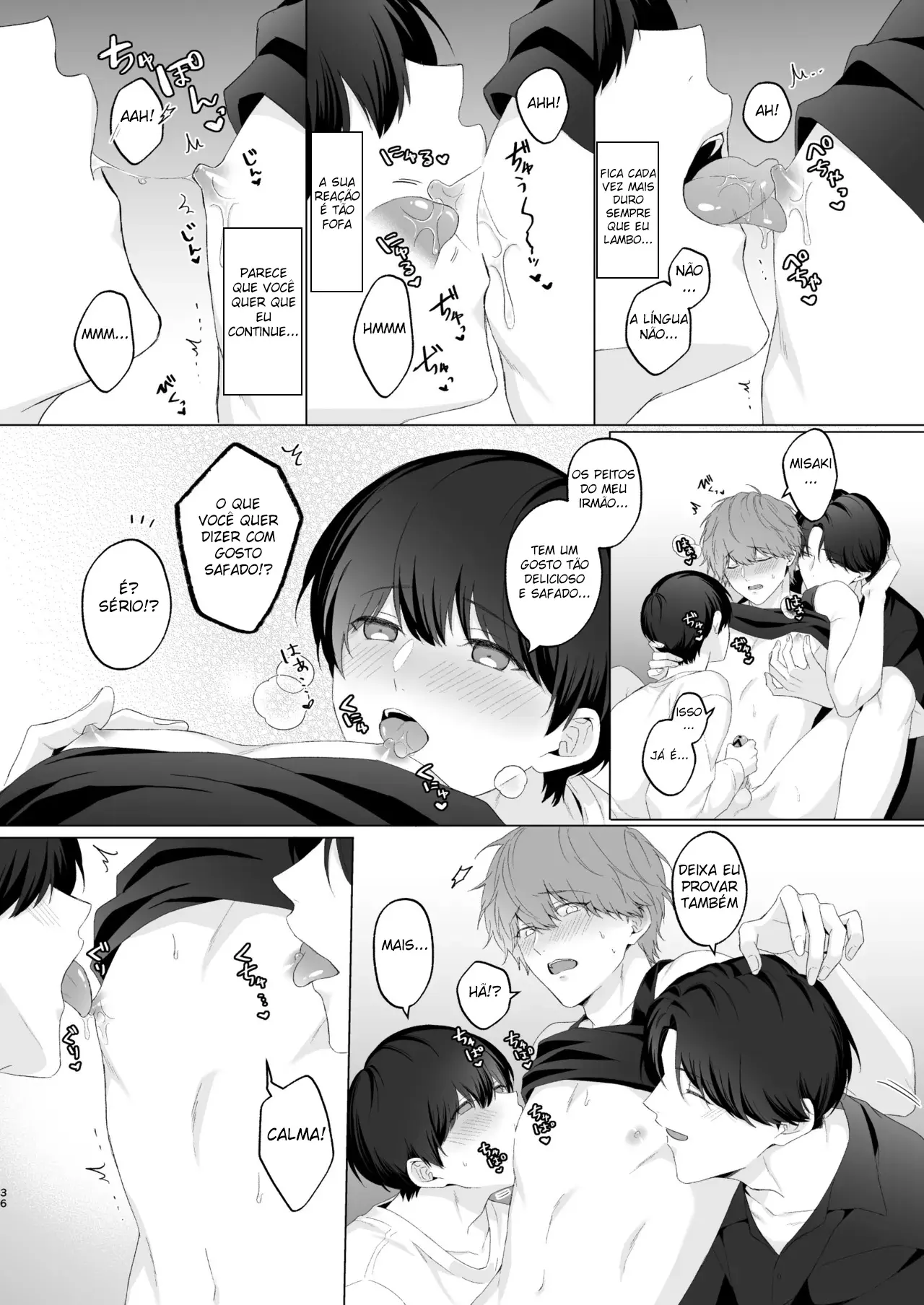 Três Irmãos, Muito Próximos, Fazendo Coisas Safadezas e Recebendo Sexo Oral Hentai – Página 35