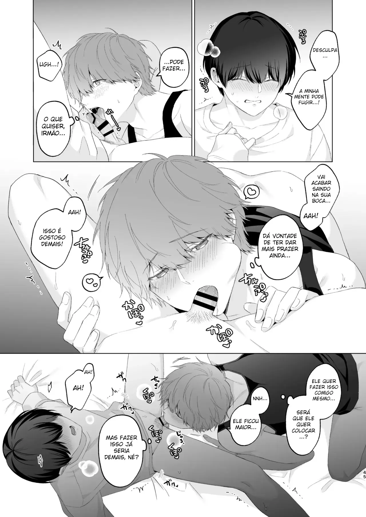 Três Irmãos, Muito Próximos, Fazendo Coisas Safadezas e Recebendo Sexo Oral Hentai – Página 44