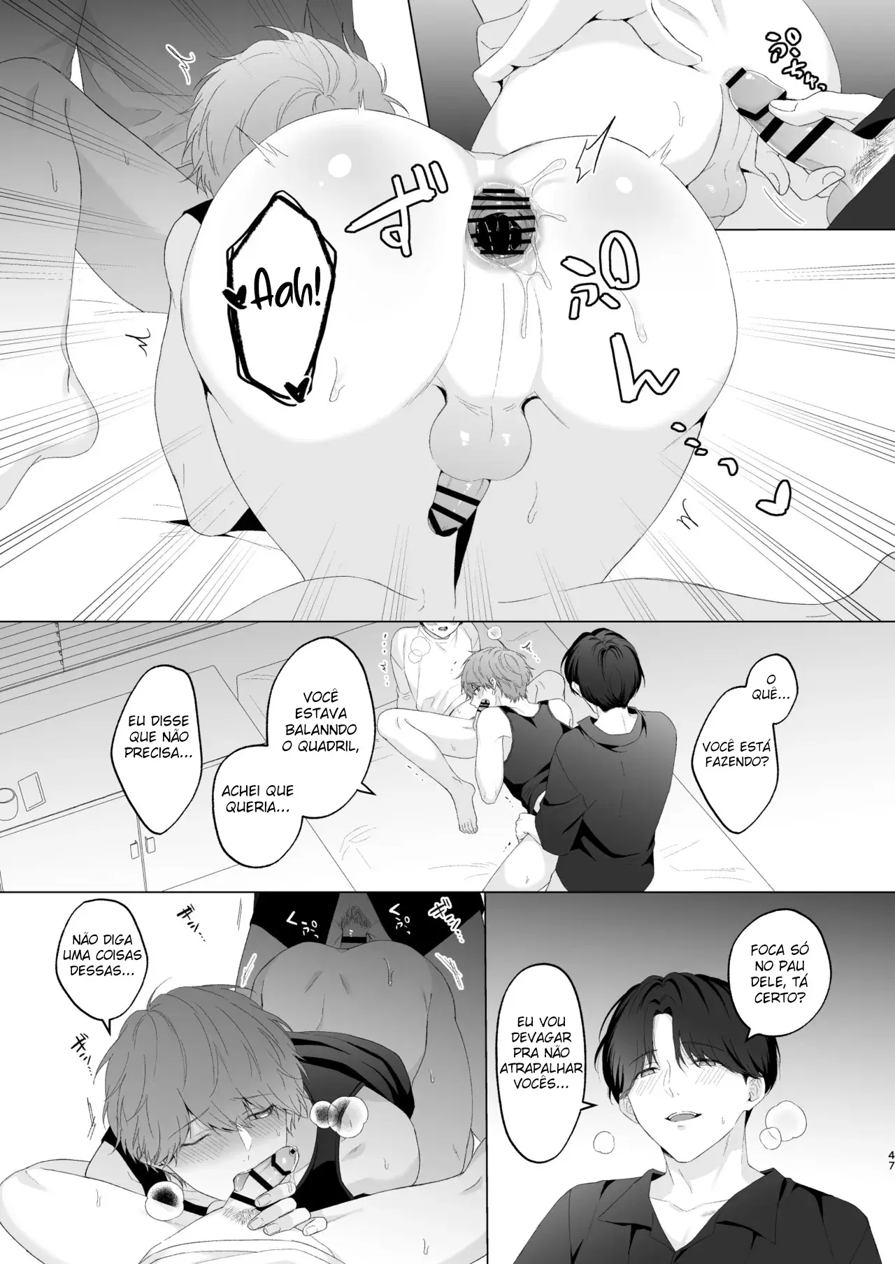 Três Irmãos, Muito Próximos, Fazendo Coisas Safadezas e Recebendo Sexo Oral Hentai – Página 46