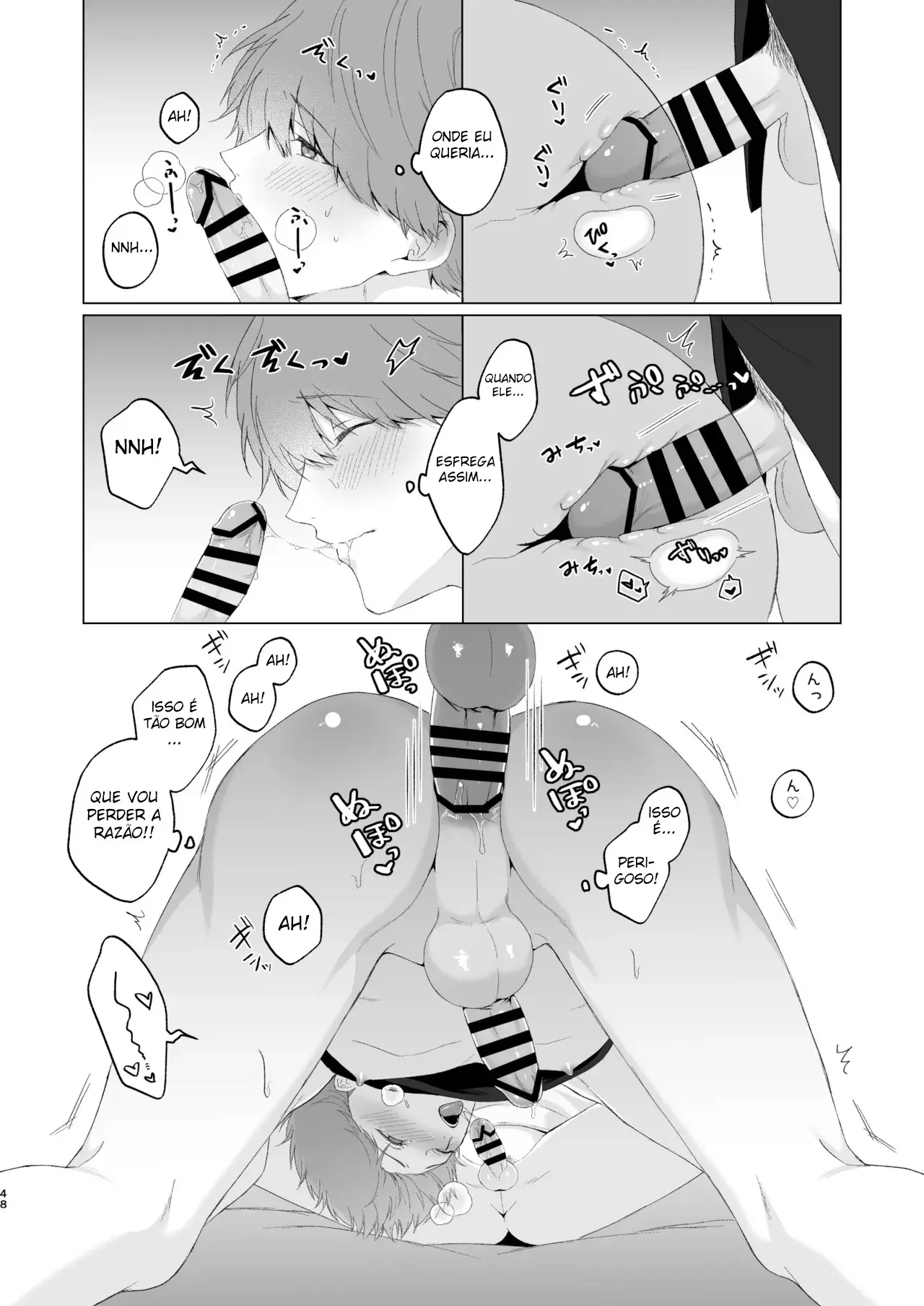 Três Irmãos, Muito Próximos, Fazendo Coisas Safadezas e Recebendo Sexo Oral Hentai – Página 47