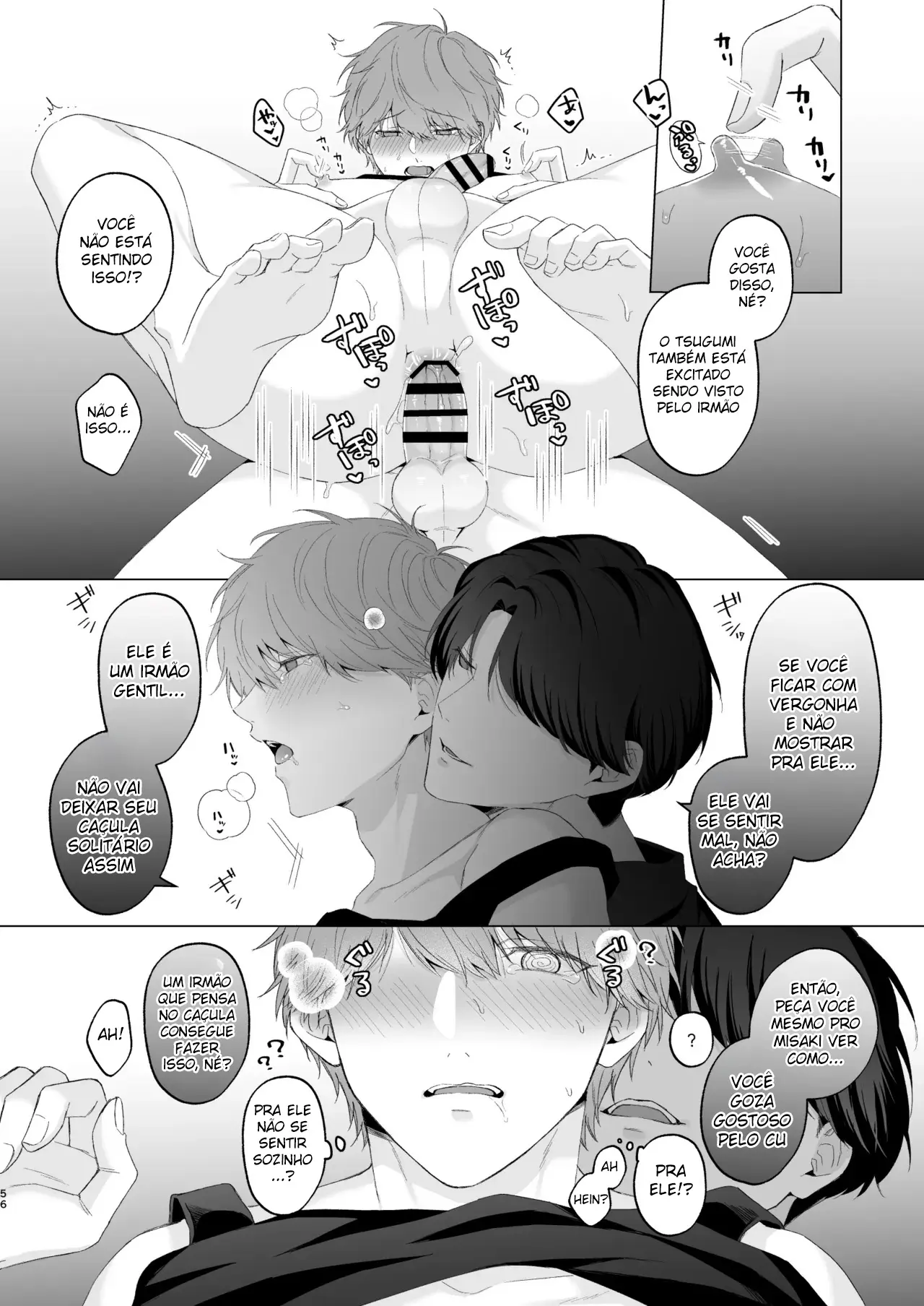 Três Irmãos, Muito Próximos, Fazendo Coisas Safadezas e Recebendo Sexo Oral Hentai – Página 55