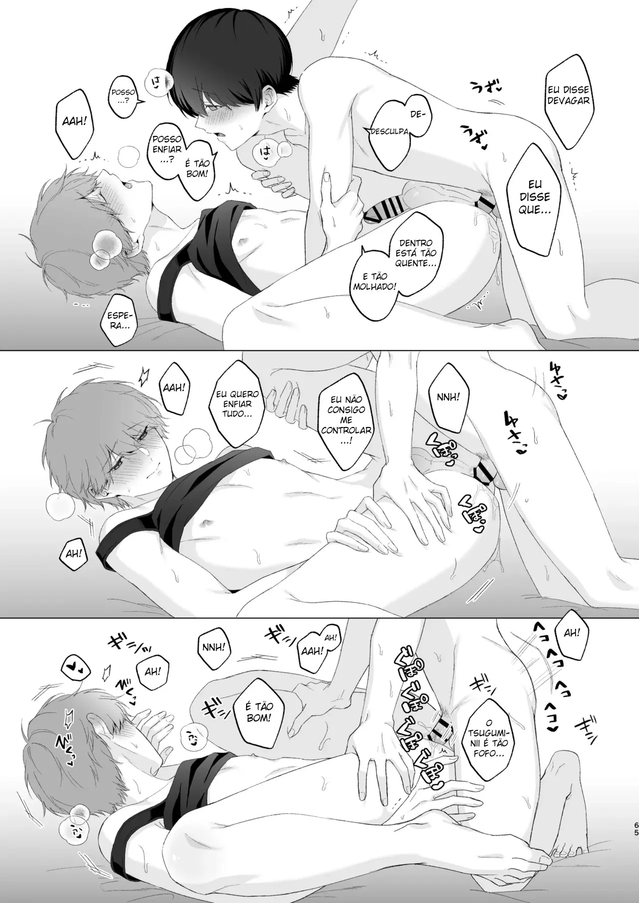 Três Irmãos, Muito Próximos, Fazendo Coisas Safadezas e Recebendo Sexo Oral Hentai – Página 64