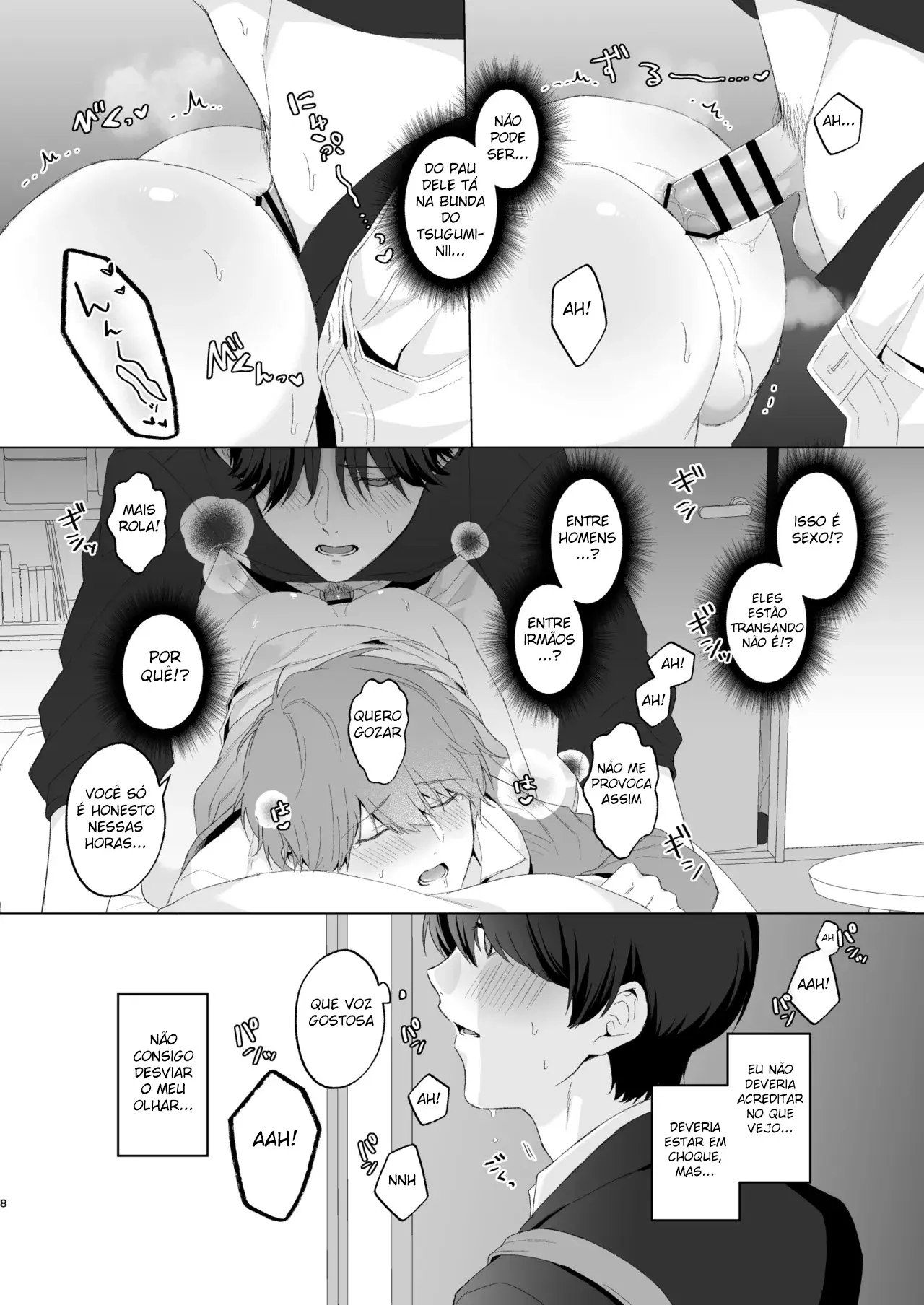 Três Irmãos, Muito Próximos, Fazendo Coisas Safadezas e Recebendo Sexo Oral Hentai – Página 7