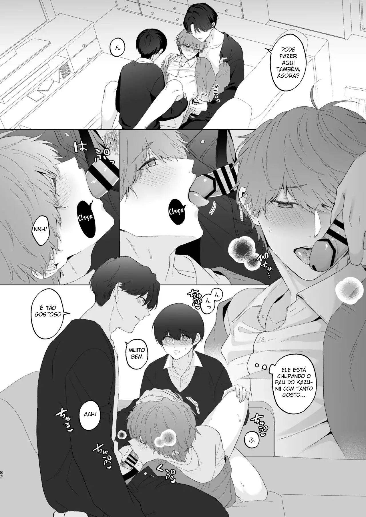 Três Irmãos, Muito Próximos, Fazendo Coisas Safadezas e Recebendo Sexo Oral Hentai – Página 81