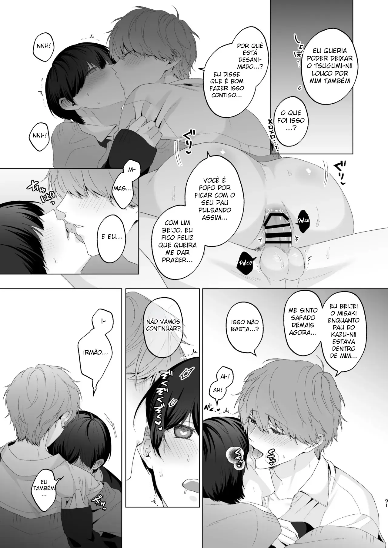 Três Irmãos, Muito Próximos, Fazendo Coisas Safadezas e Recebendo Sexo Oral Hentai – Página 90